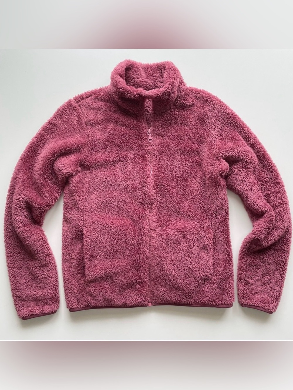 Uniqlo Fluffy Yarn Pink Sherpa Fleece Jacket